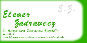 elemer zadravecz business card